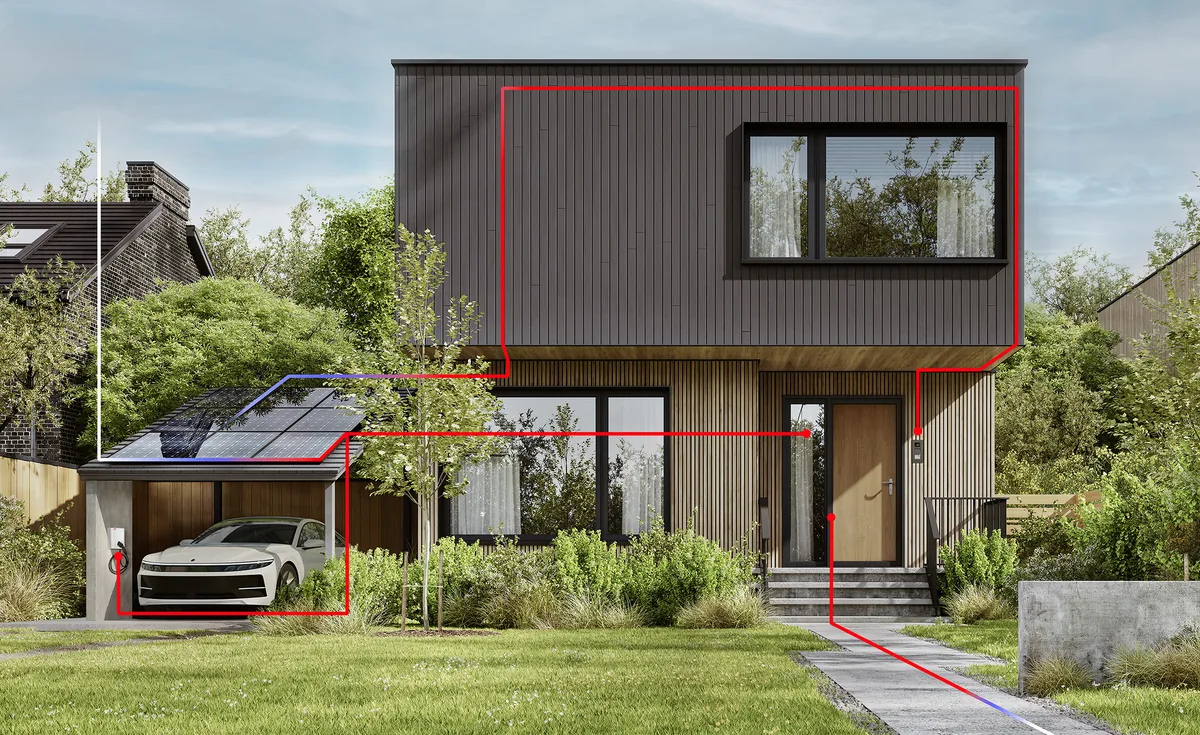 Einfamilienhaus mit Photovoltaik, Wallbox und Energiemanagement von ABB